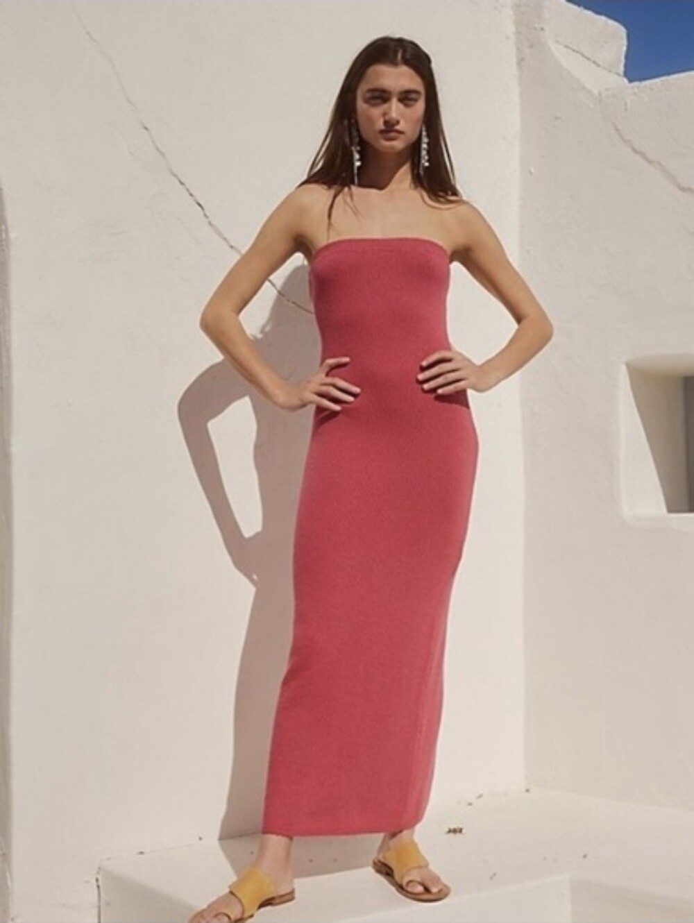 FREE PEOPLE Beach Rio Sweater Maxi Dress NWT - Large in Pink Rose